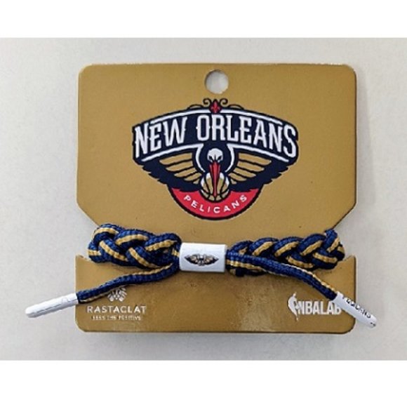 🏀🆕 NEW ORLEANS PELICANS MEDIUM/LARGE BRAIDED WRISTBAND BRACELET - NBA-UNISEX - Picture 1 of 2